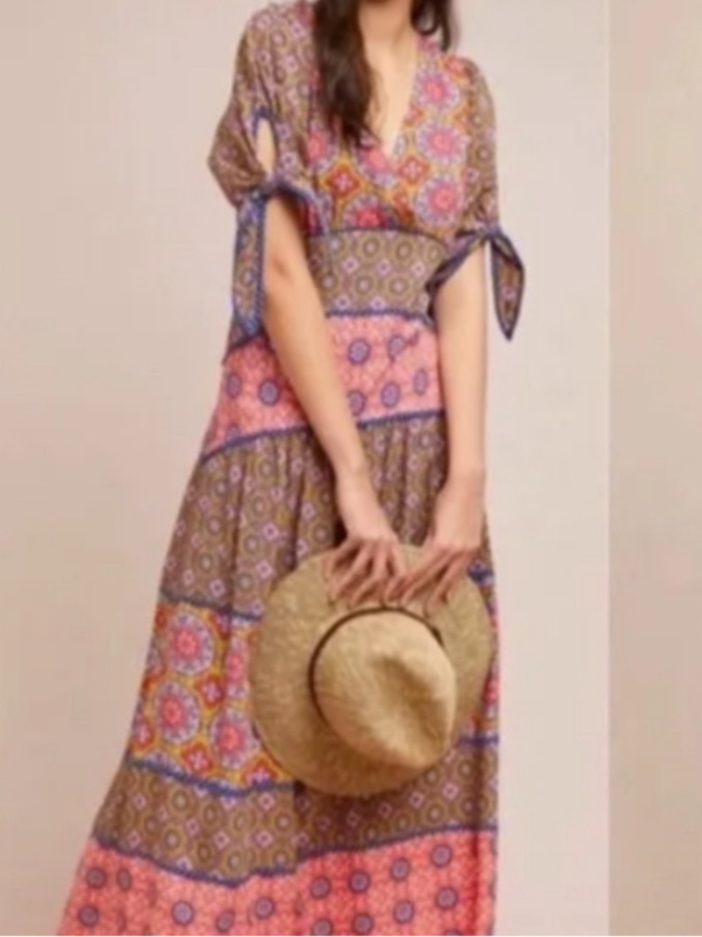 Anthropologie Maeve Floral & Paisley Print Maxi Dress Size Size 14 / Large